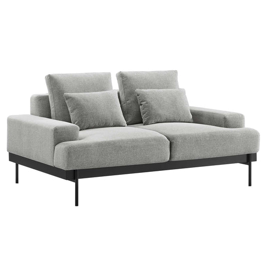 Echelon Luxe Fabric Loveseat, Light Gray