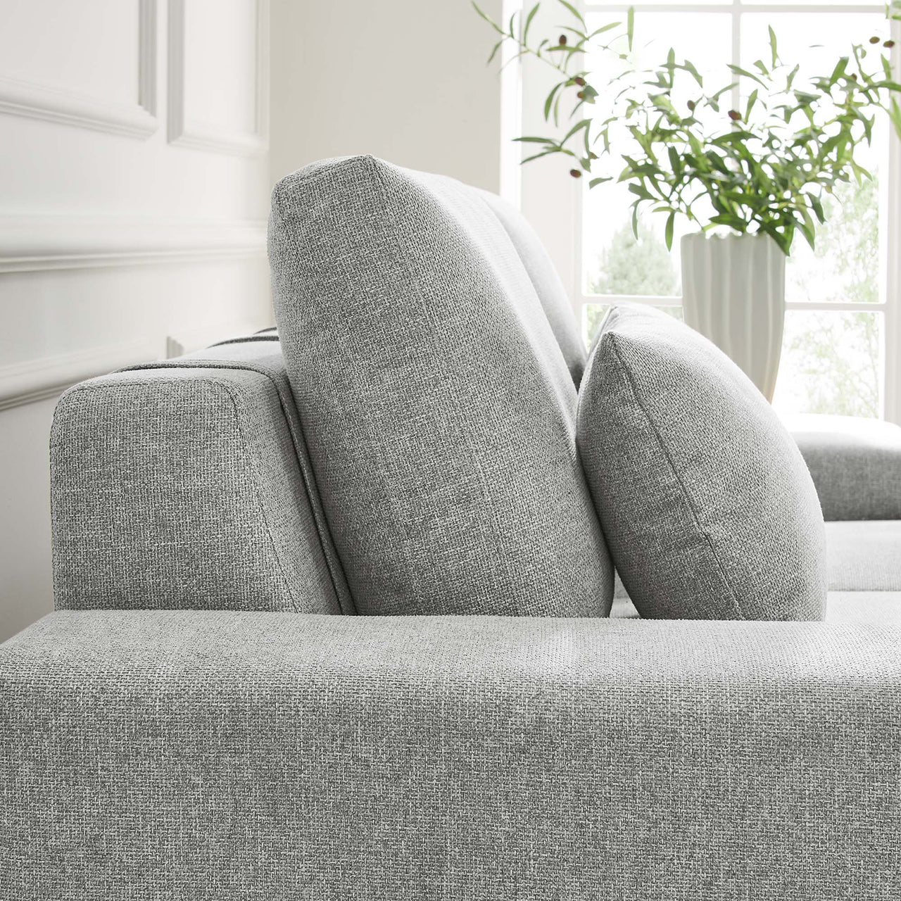 Echelon Luxe Fabric Loveseat, Light Gray