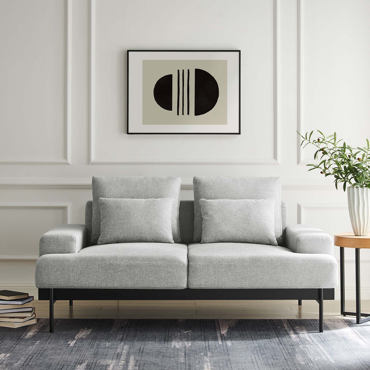 Echelon Luxe Fabric Loveseat, Light Gray