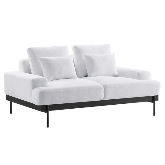 Echelon Luxe Fabric Loveseat, White