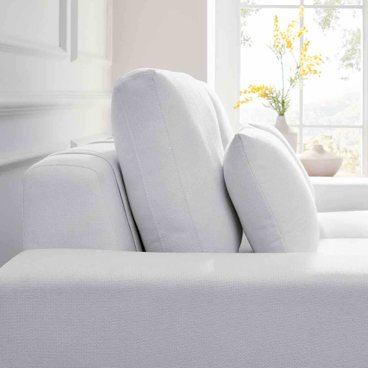 Echelon Luxe Fabric Loveseat, White