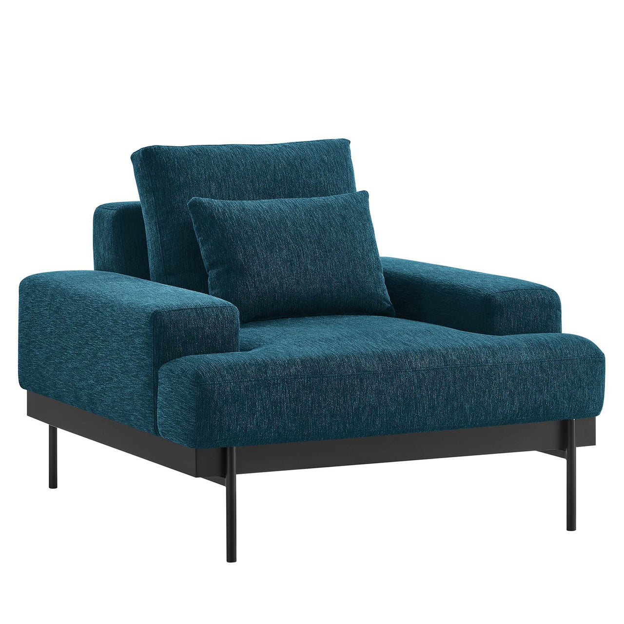 Echelon Luxe Fabric Armchair, Azure