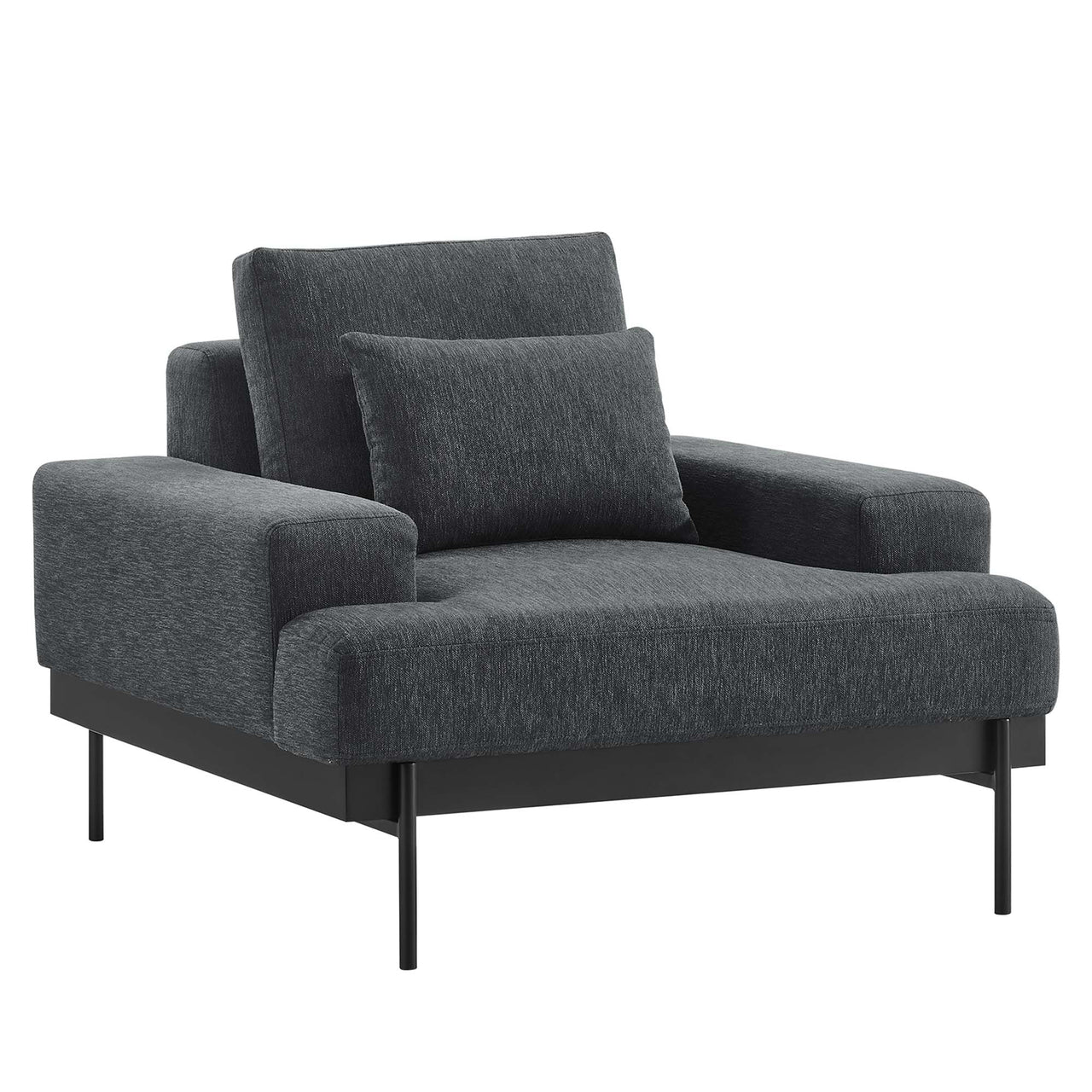 Echelon Luxe Fabric Armchair, Charcoal