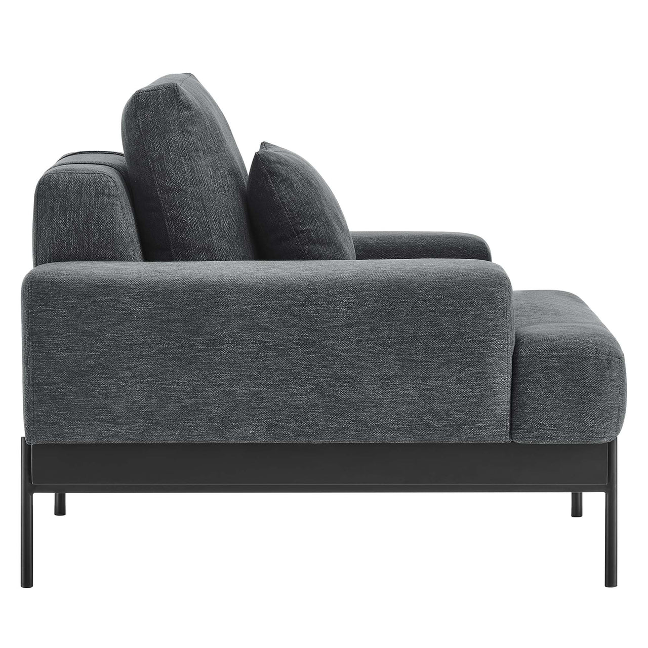Echelon Luxe Fabric Armchair, Charcoal