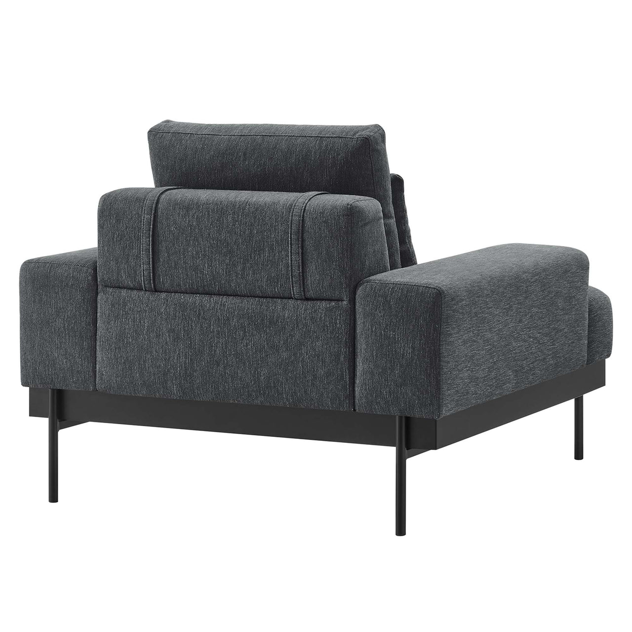 Echelon Luxe Fabric Armchair, Charcoal