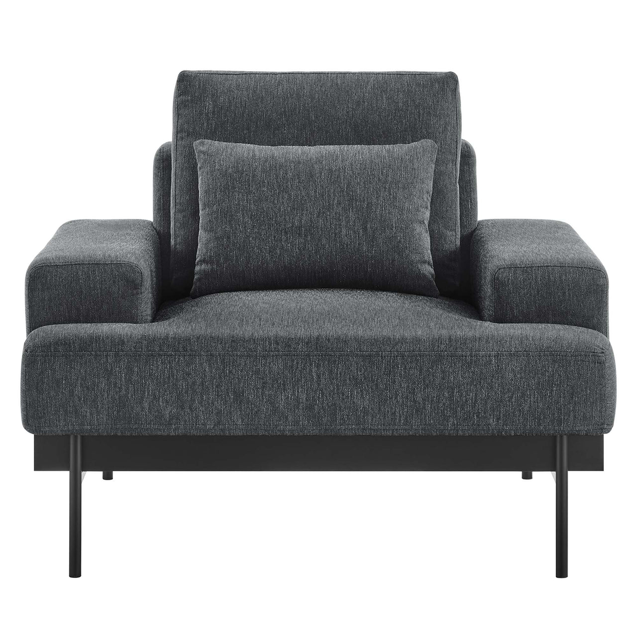 Echelon Luxe Fabric Armchair, Charcoal