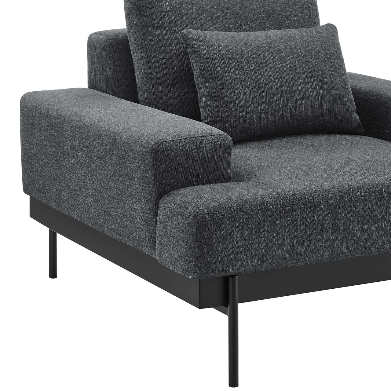 Echelon Luxe Fabric Armchair, Charcoal