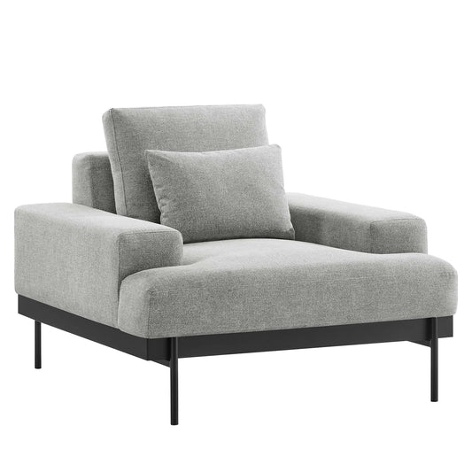 Echelon Luxe Fabric Armchair, Light Gray