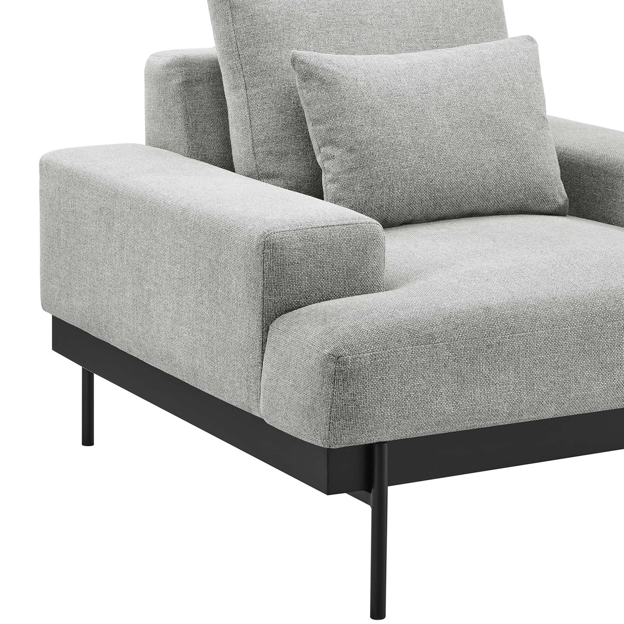 Echelon Luxe Fabric Armchair, Light Gray