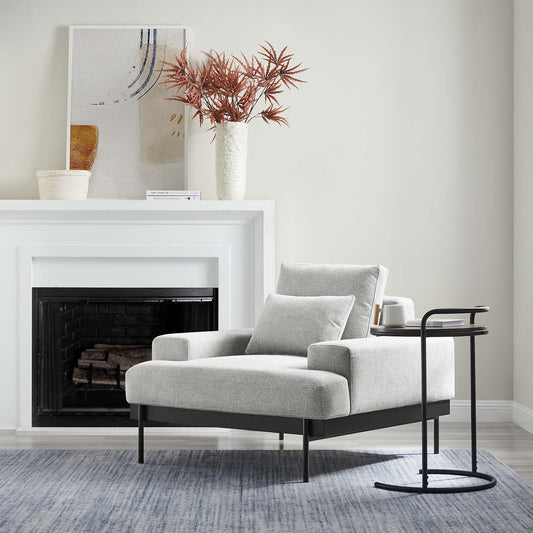 Echelon Luxe Fabric Armchair, Light Gray