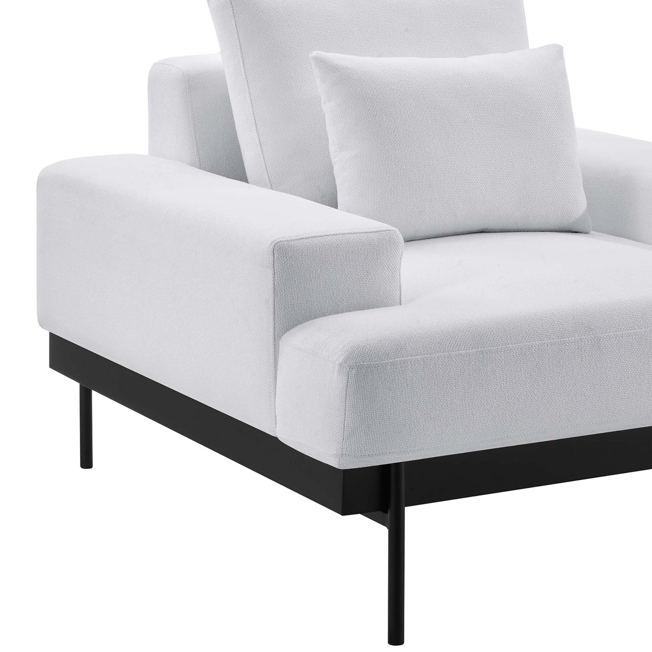 Echelon Luxe Fabric Armchair, White