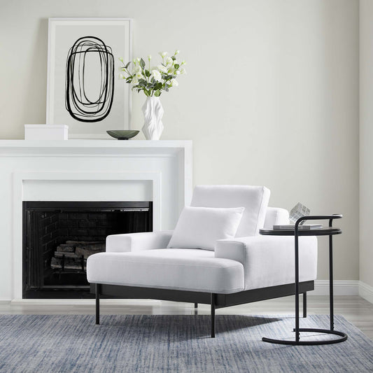 Echelon Luxe Fabric Armchair, White