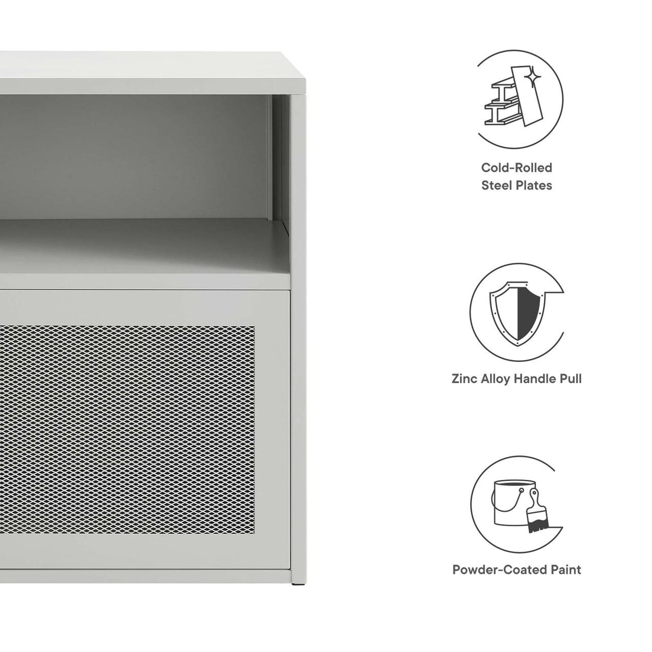 Merrick Floating Nightstand, Light Gray