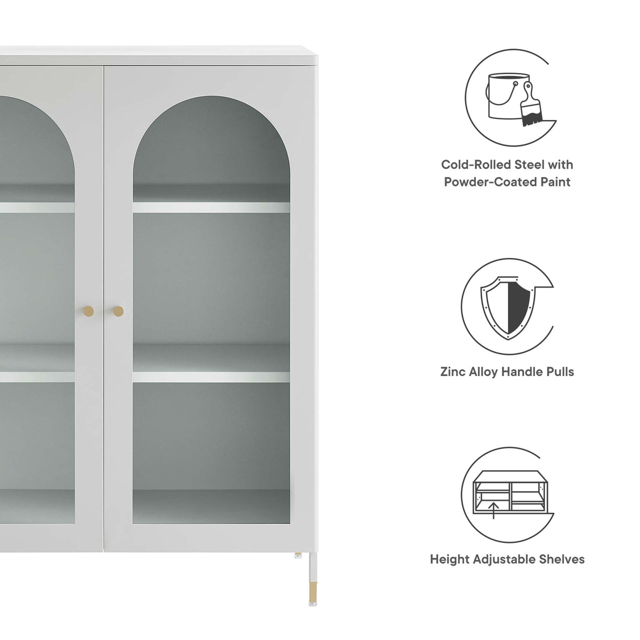 Monave Display Cabinet, Light Gray