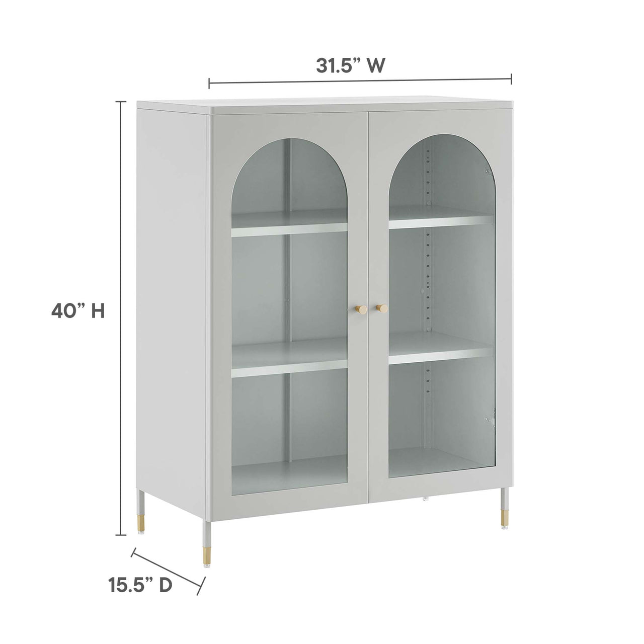 Monave Display Cabinet, Light Gray