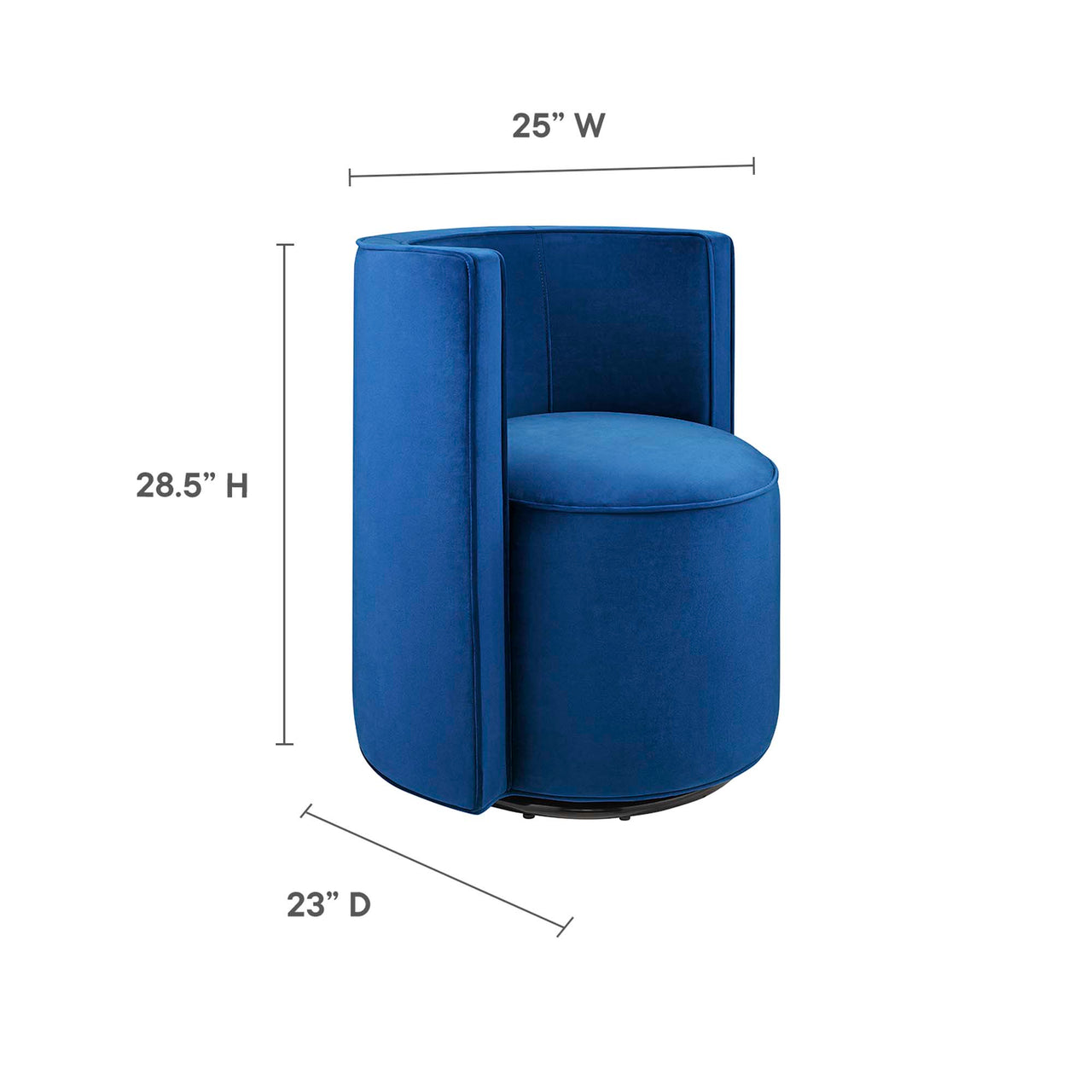 Darsa Swivel Lounge Chair, Navy