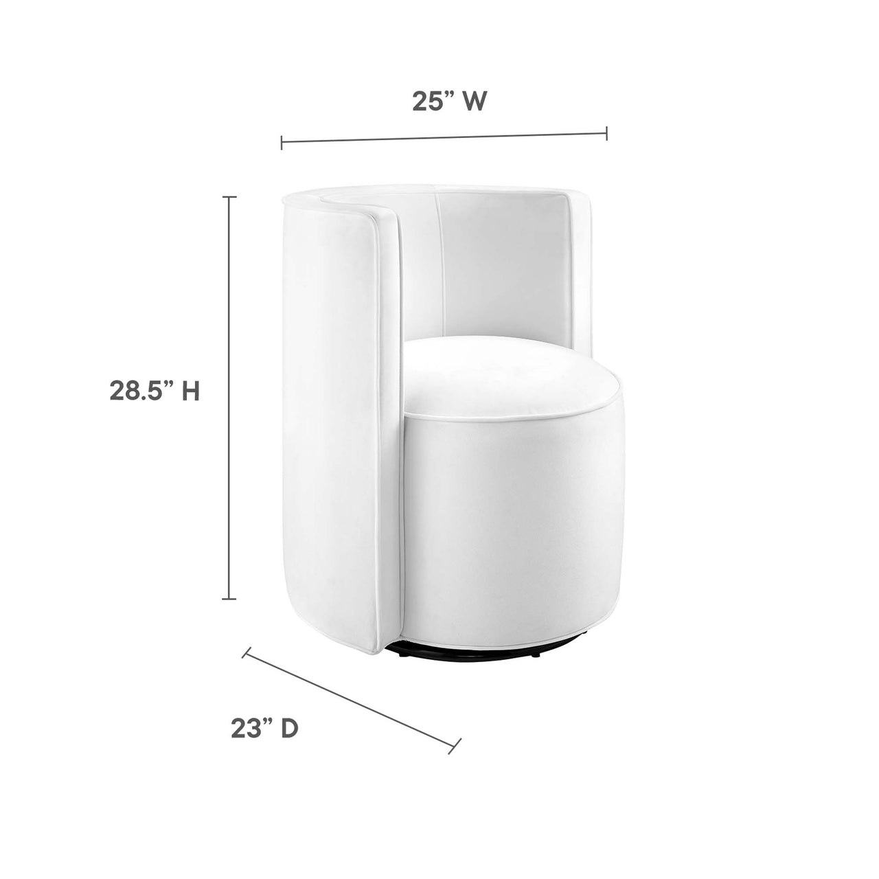 Darsa Swivel Lounge Chair, White