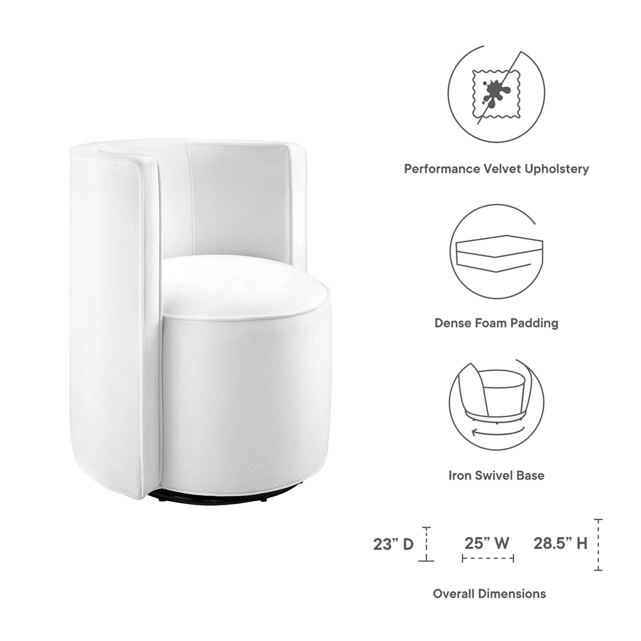 Darsa Swivel Lounge Chair, White