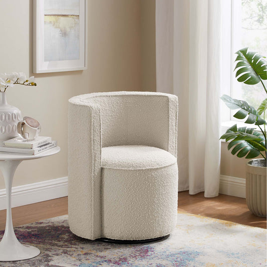 Darsa Swivel Lounge Chair, Ivory