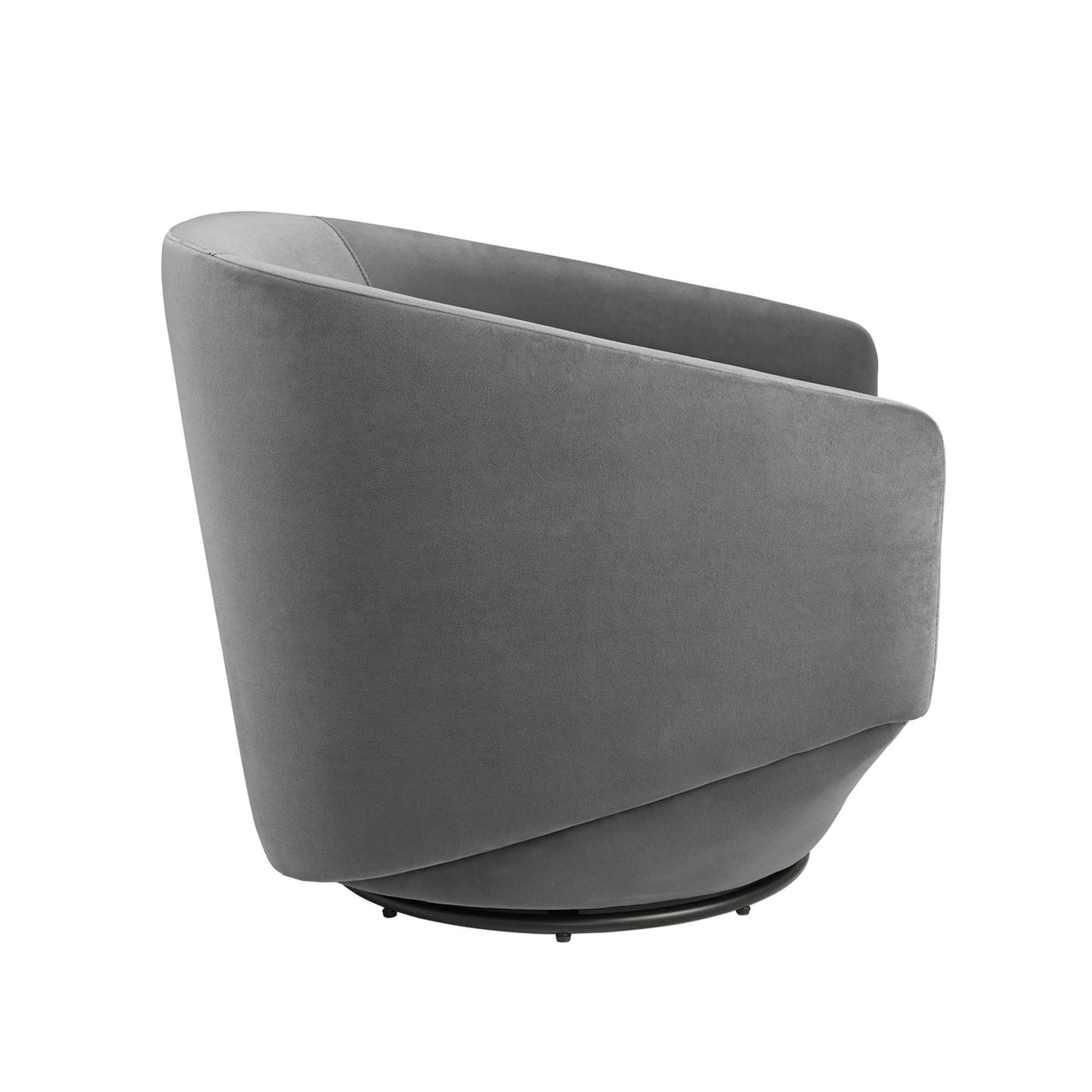 Erovian Upholstered Velvet Swivel Chair, Gray