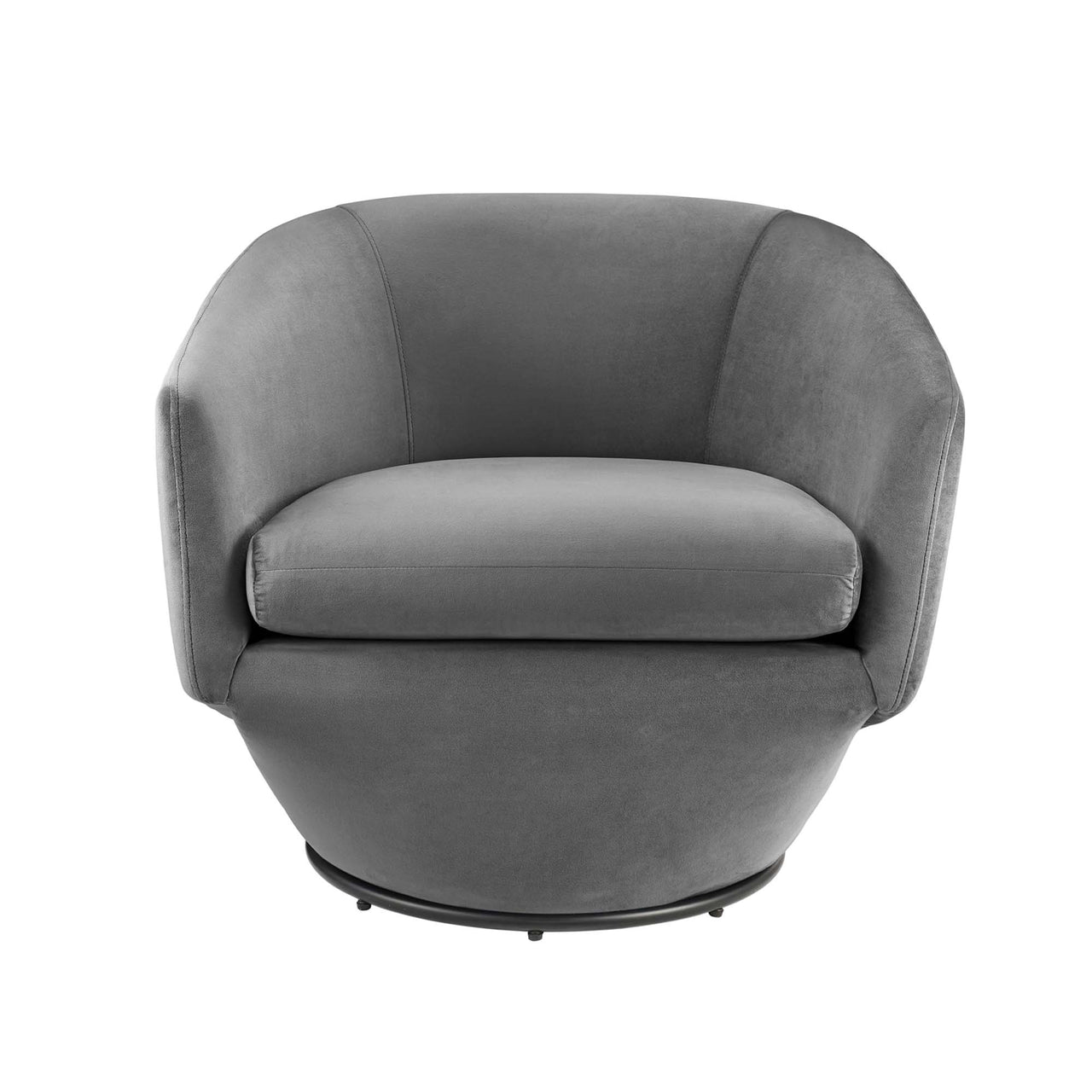 Erovian Upholstered Velvet Swivel Chair, Gray