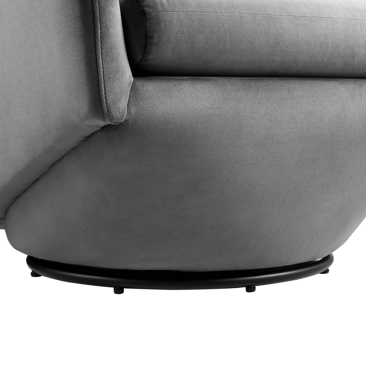 Erovian Upholstered Velvet Swivel Chair, Gray