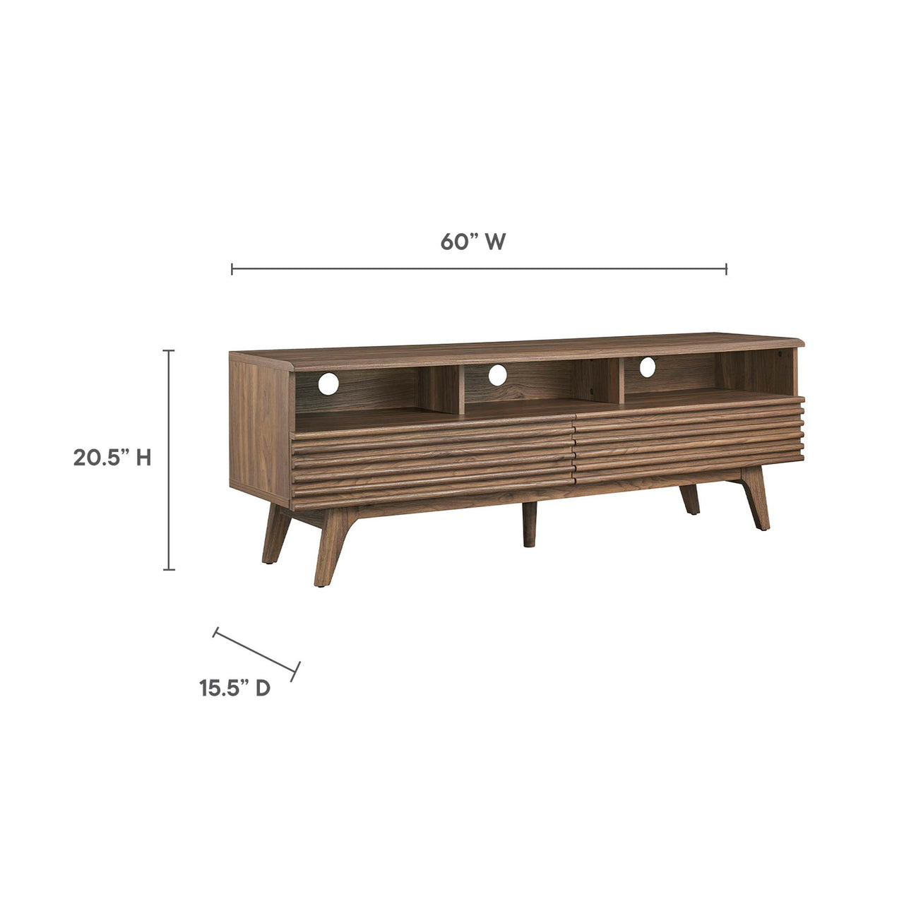 Ventra Tall TV Stand, Medium, Walnut