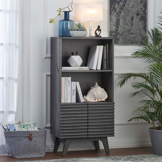 Ventra Display Cabinet Bookshelf, Charcoal
