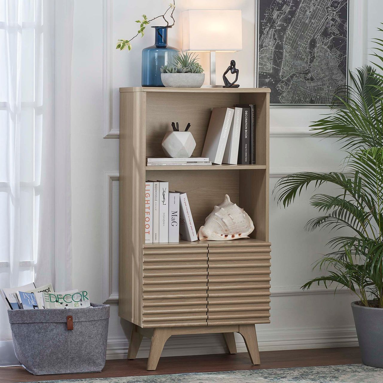 Ventra Display Cabinet Bookshelf, Oak