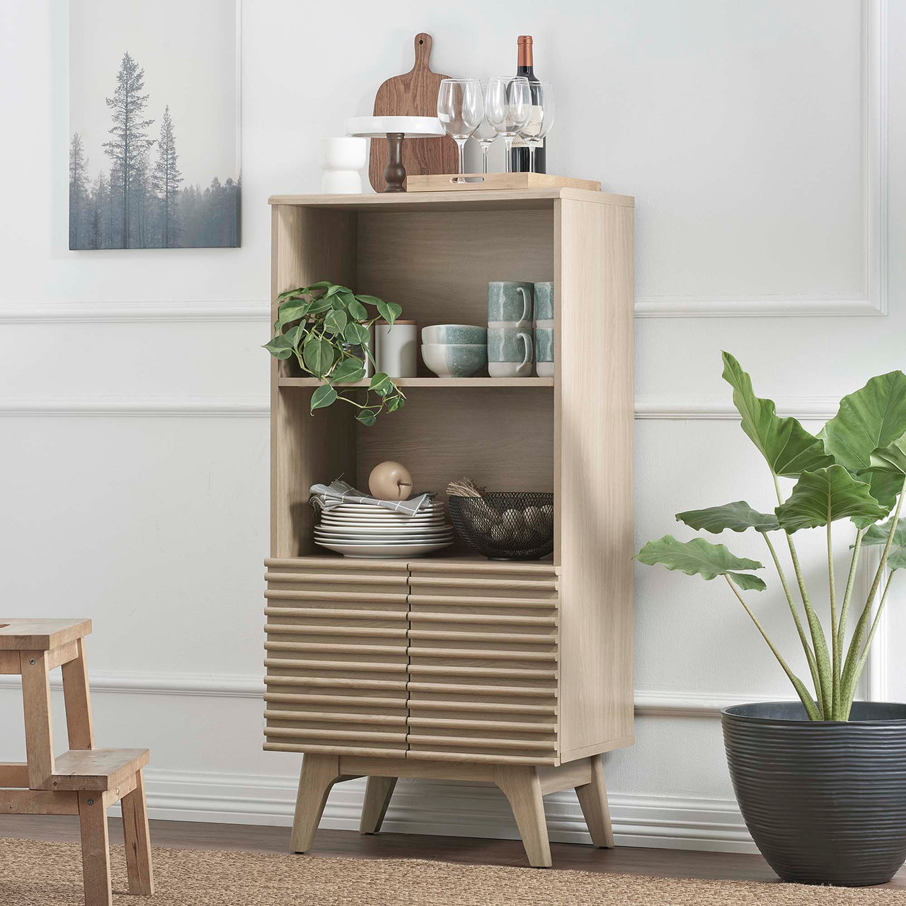 Ventra Display Cabinet Bookshelf, Oak