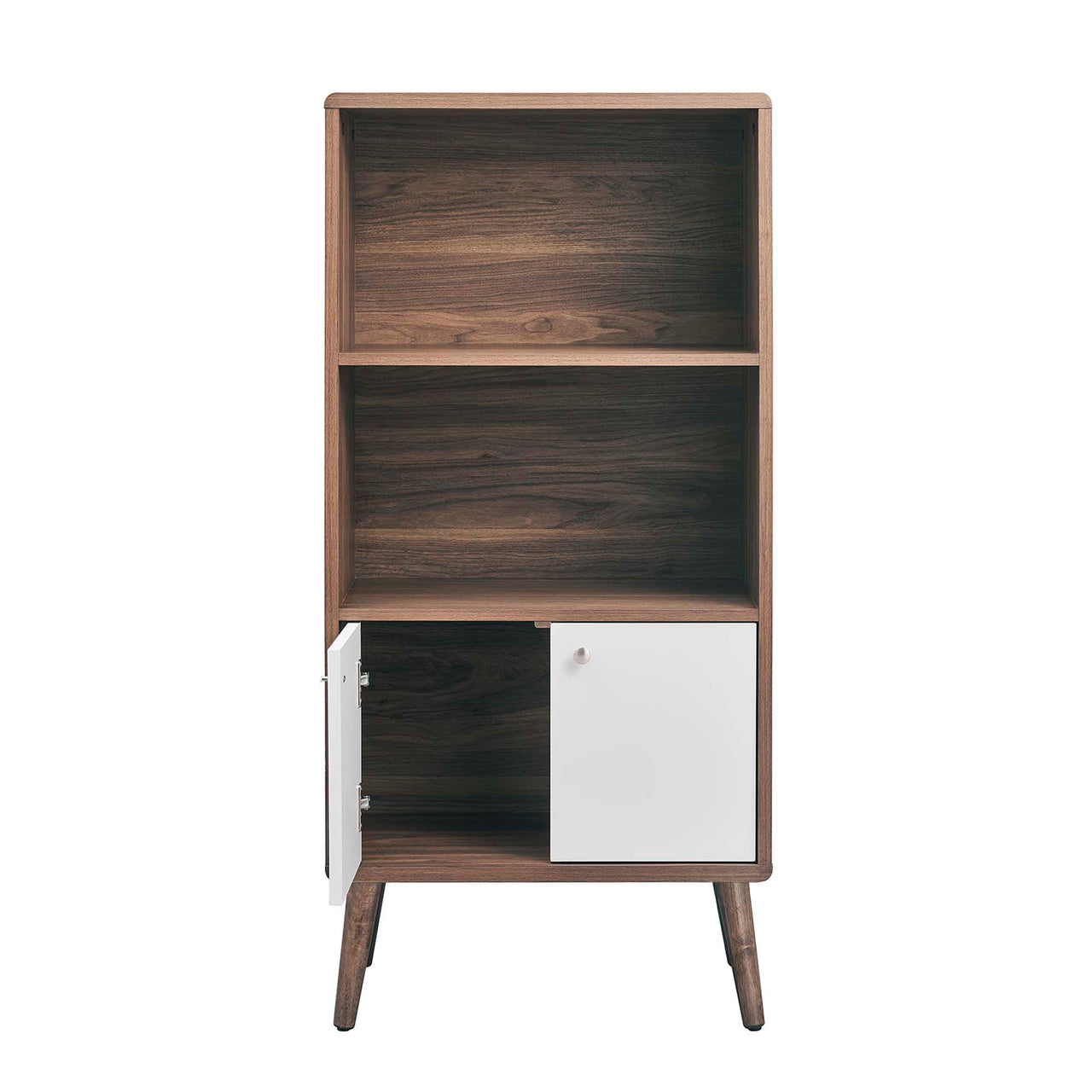 Erisen Display Cabinet Bookshelf, Walnut & White