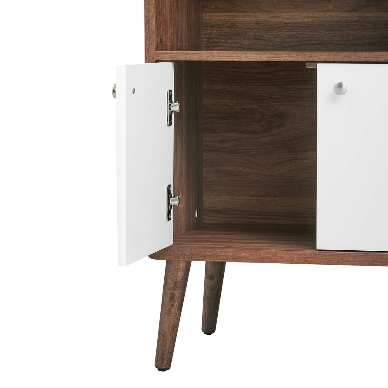 Erisen Display Cabinet Bookshelf, Walnut & White