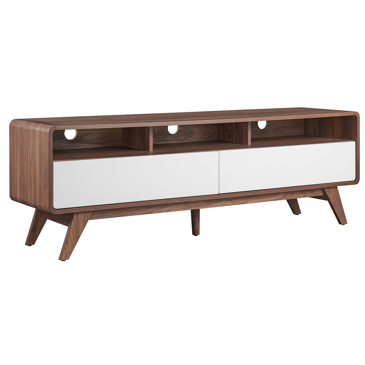 Erisen TV Stand, Medium, Walnut & White