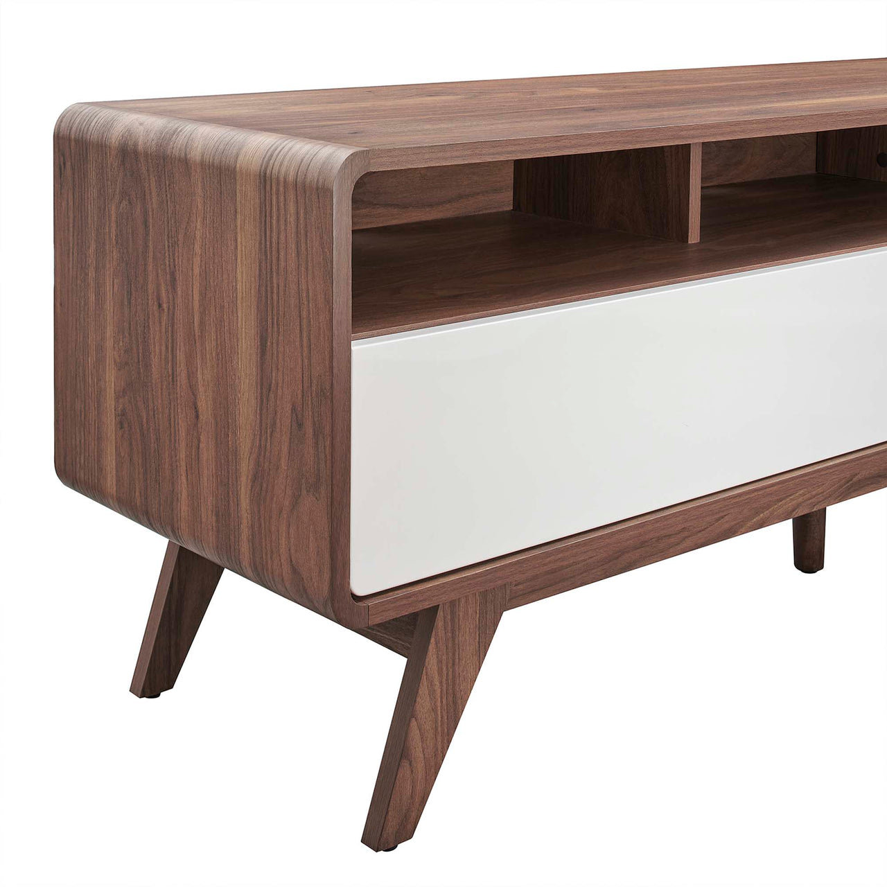 Erisen TV Stand, Medium, Walnut & White