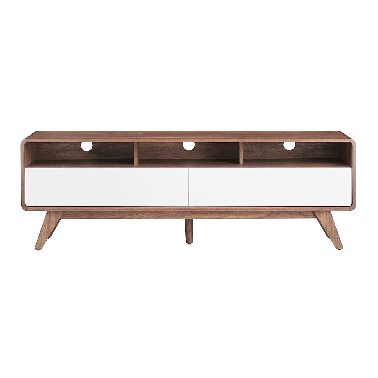 Erisen TV Stand, Medium, Walnut & White