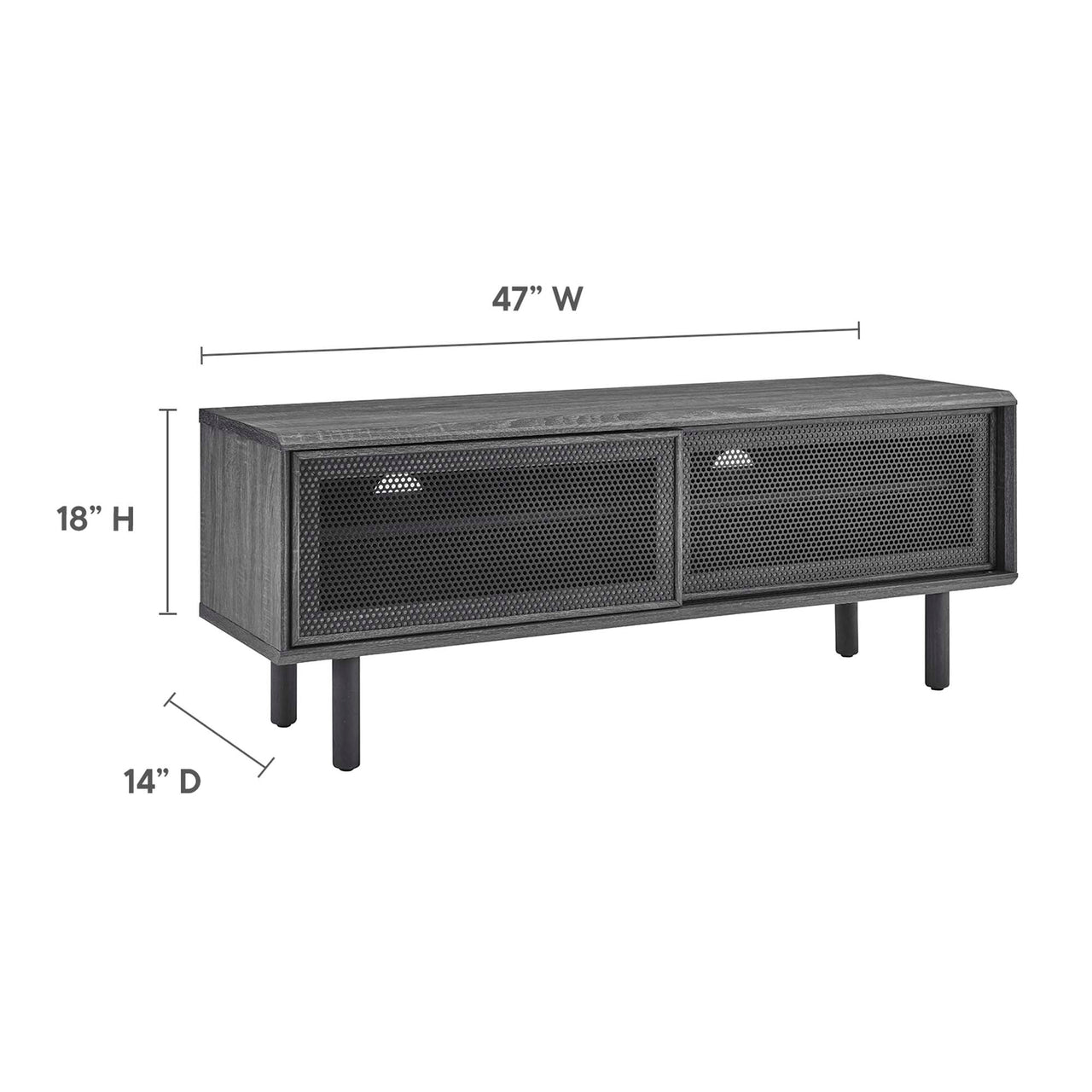 Cortina TV Stand, Small, Charcoal