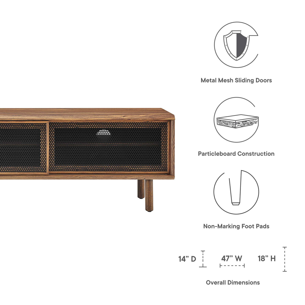 Cortina TV Stand, Small, Walnut