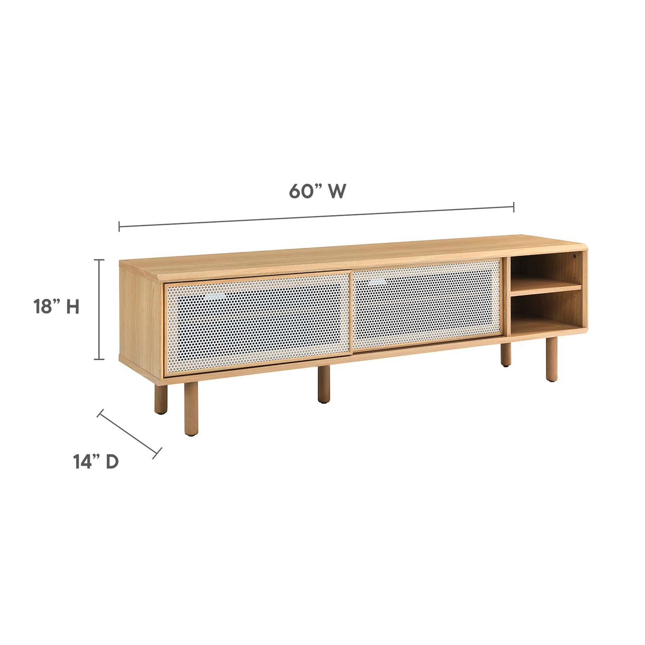 Cortina TV Stand, Medium, Oak
