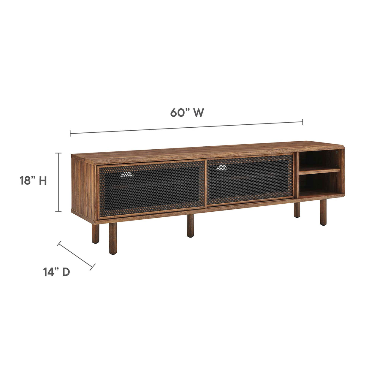 Cortina TV Stand, Medium, Walnut