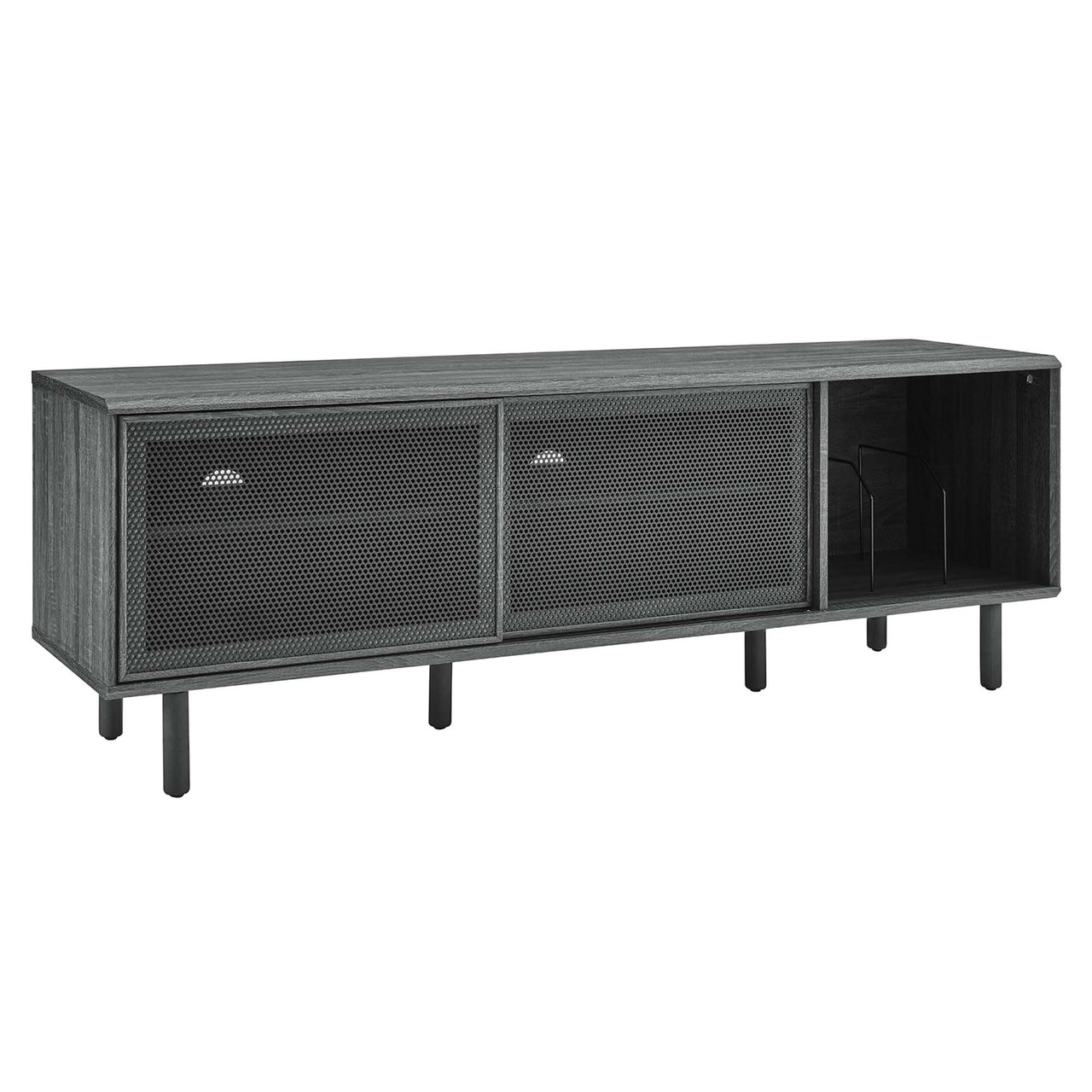 Cortina TV and Vinyl Stand, Large, Charcoal