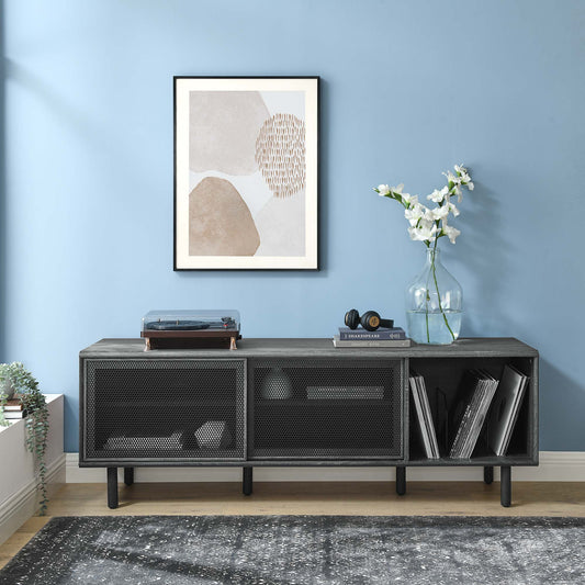 Cortina TV and Vinyl Stand, Large, Charcoal