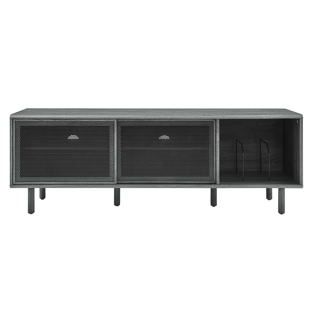 Cortina TV and Vinyl Stand, Large, Charcoal