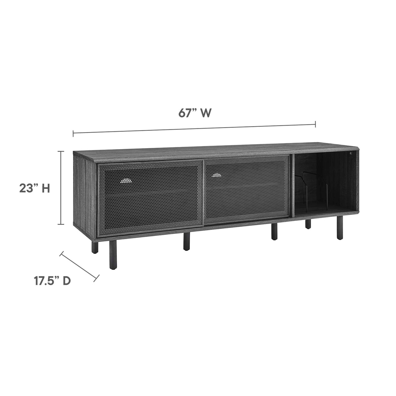 Cortina TV and Vinyl Stand, Large, Charcoal
