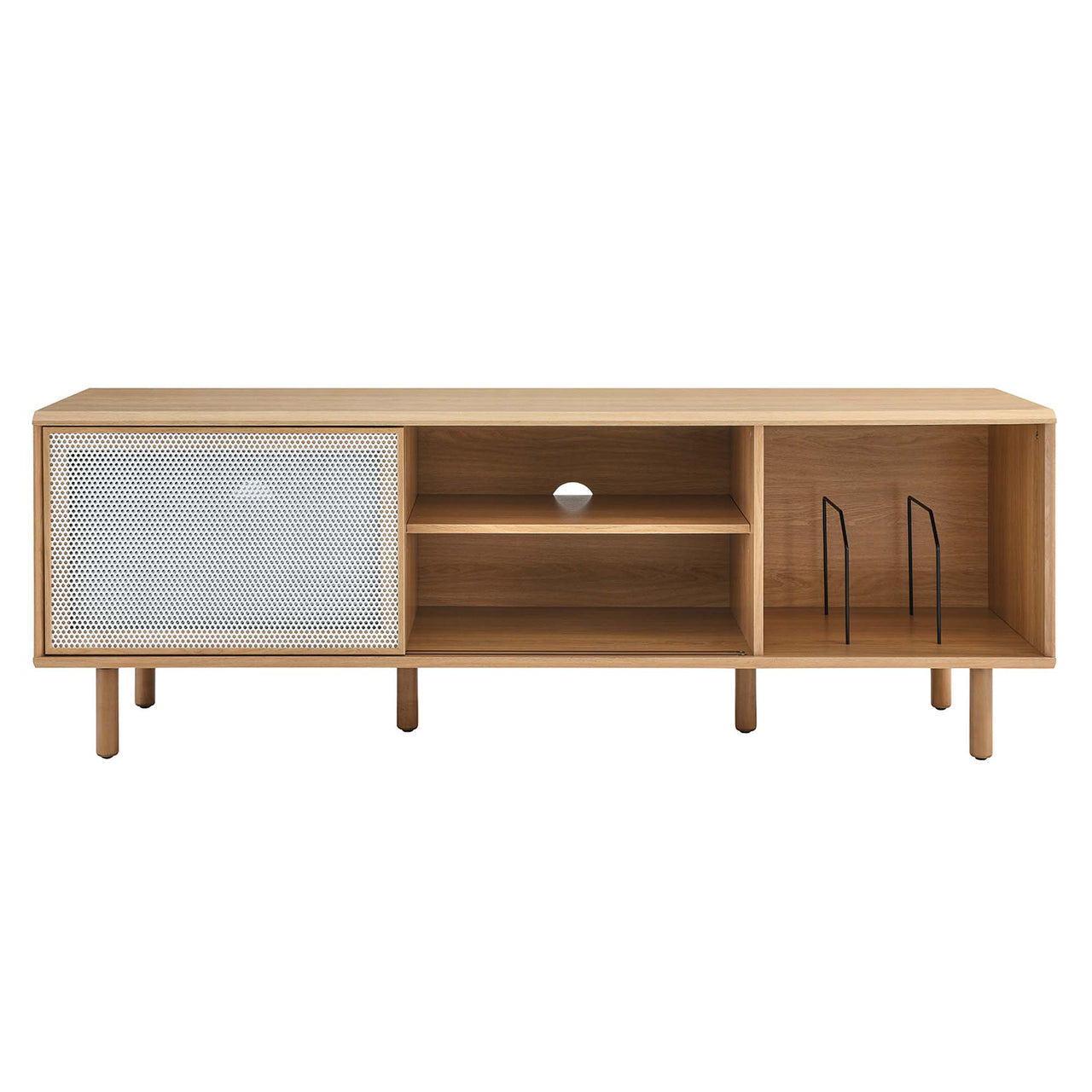 Cortina TV and Vinyl Stand, Large, Oak