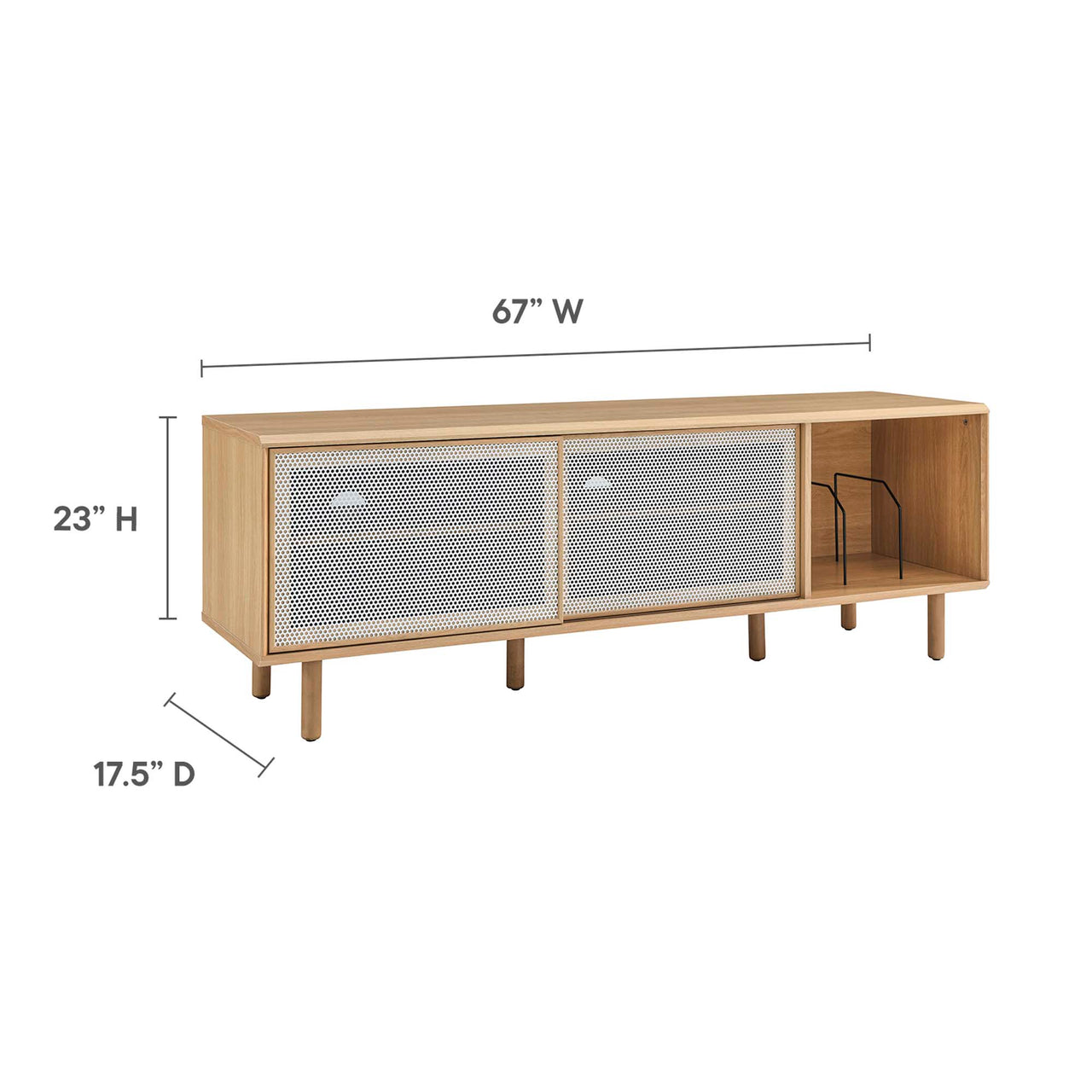 Cortina TV and Vinyl Stand, Large, Oak