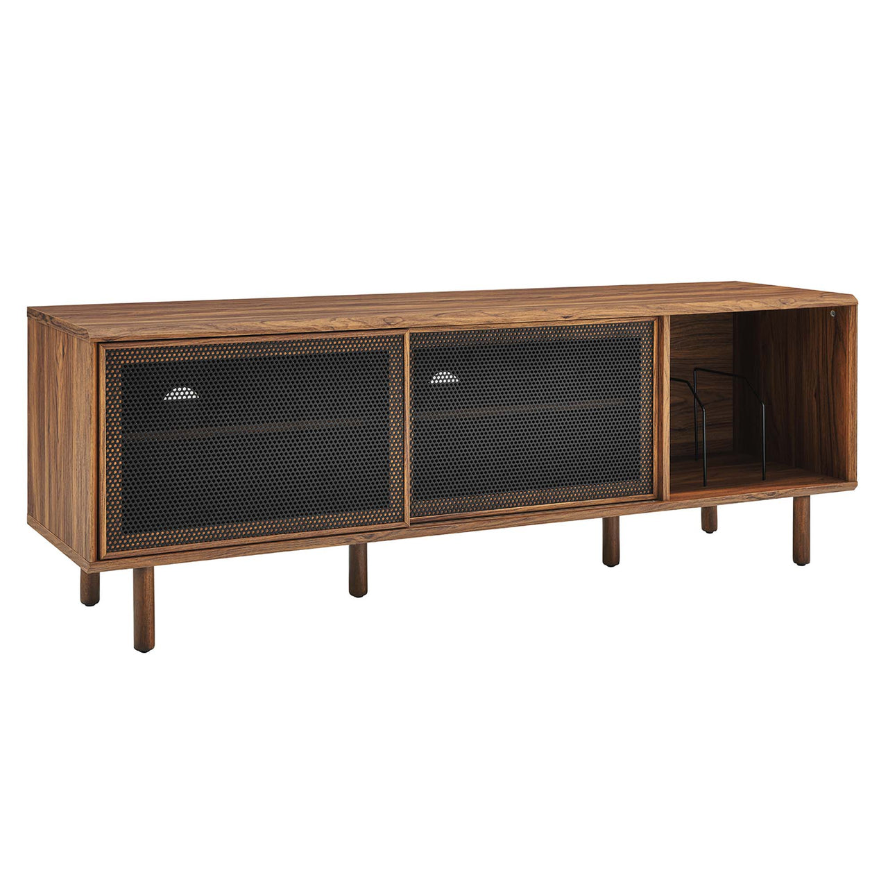 Cortina TV and Vinyl Stand, Large, Walnut