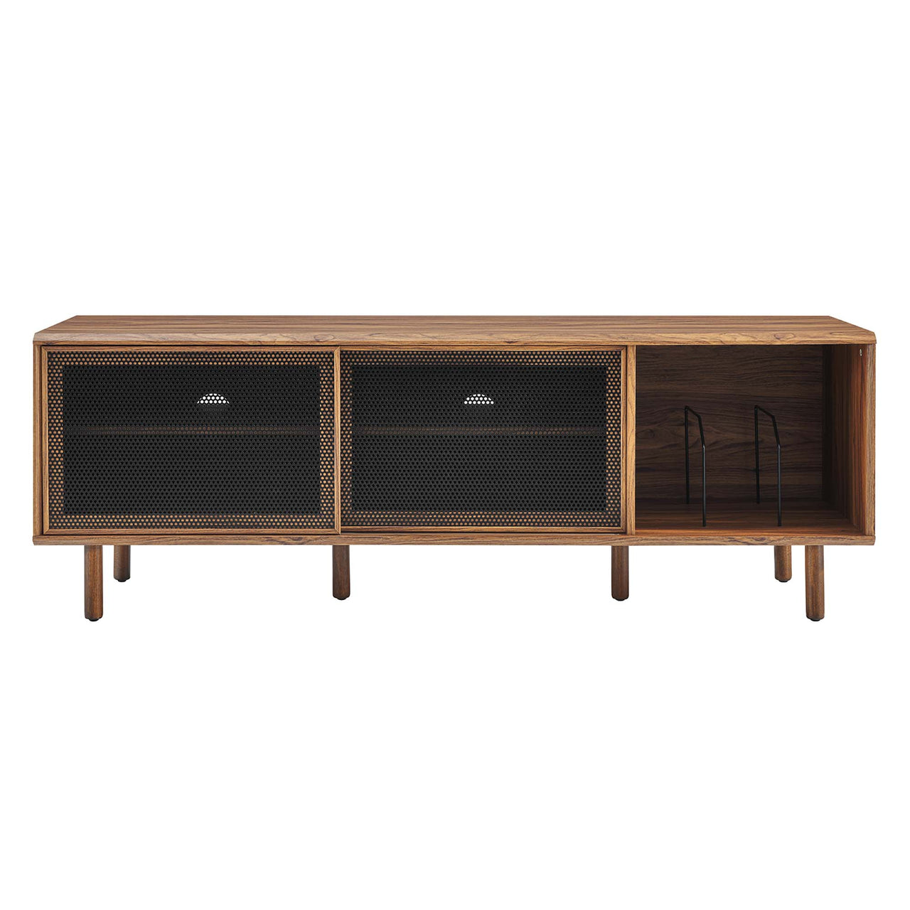 Cortina TV and Vinyl Stand, Large, Walnut