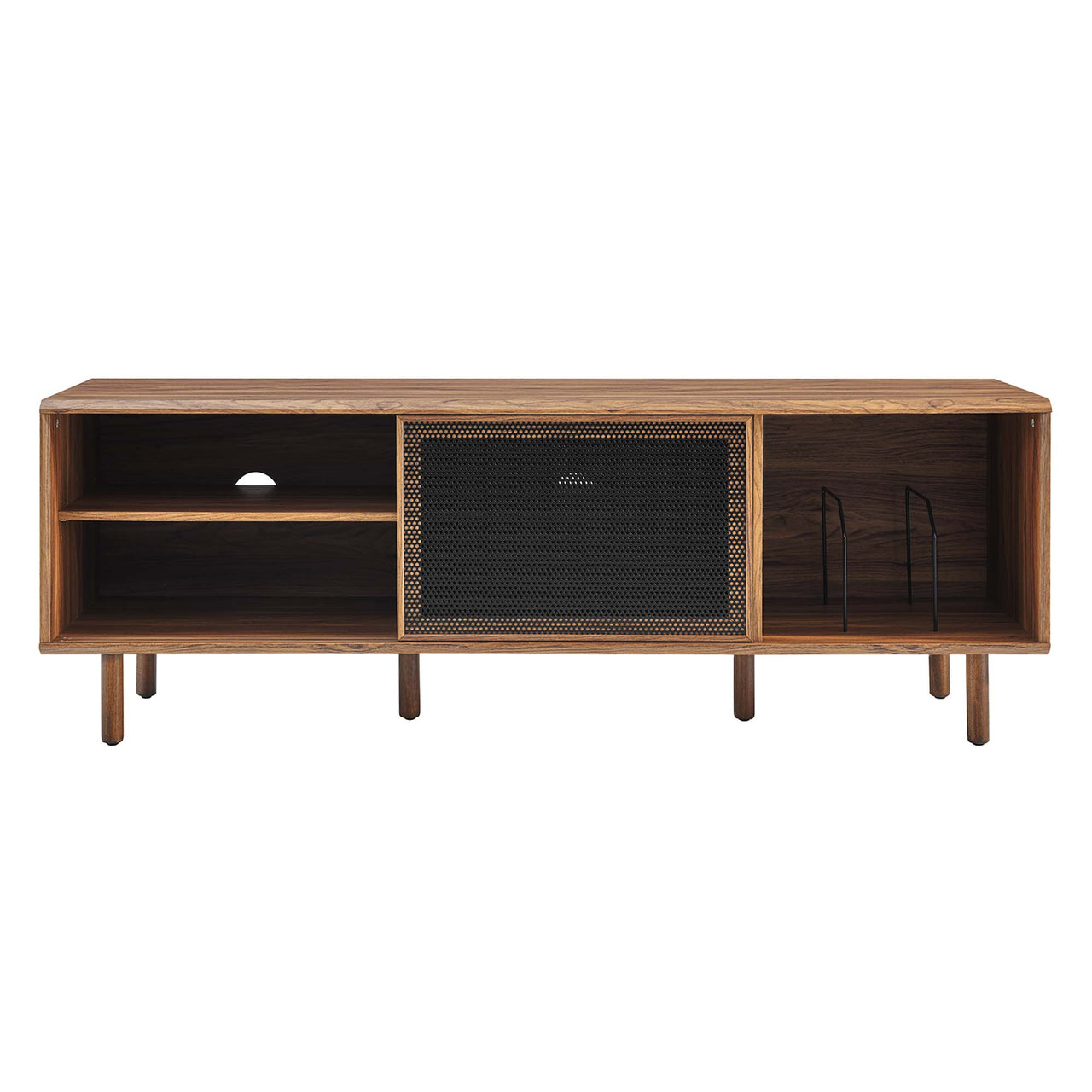Cortina TV and Vinyl Stand, Large, Walnut