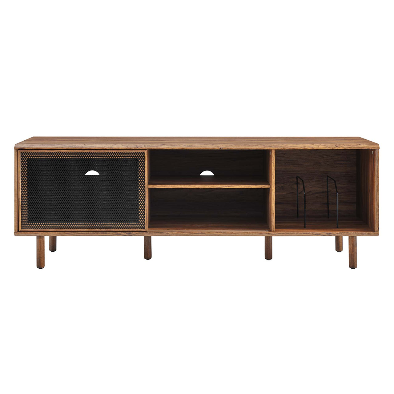 Cortina TV and Vinyl Stand, Large, Walnut