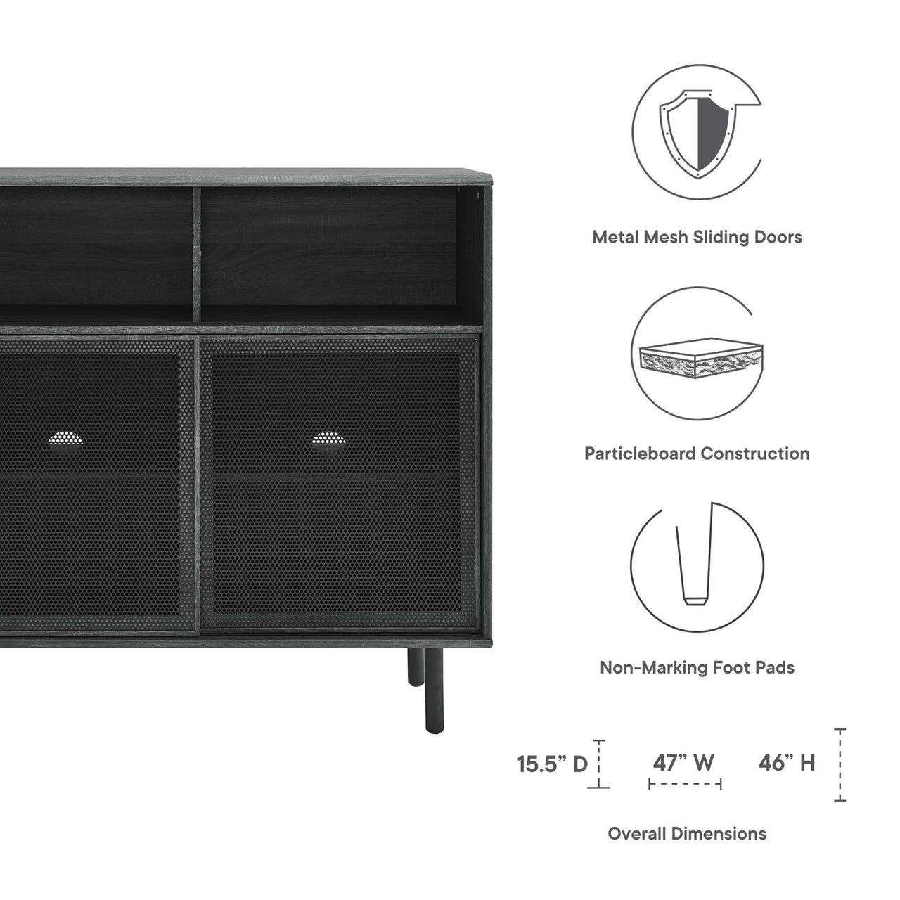 Cortina Cabinet, Charcoal